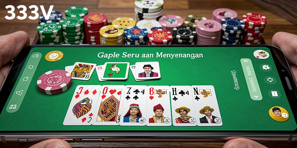 Tampilan gameplay seru dari 333V saat bermain Gaple.