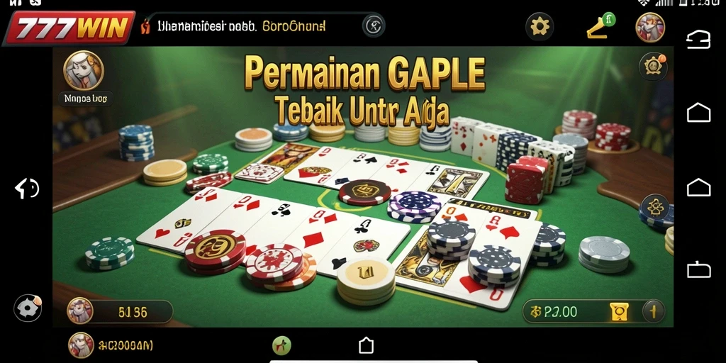 Tampilan gameplay seru dalam permainan Gaple 777WIN.