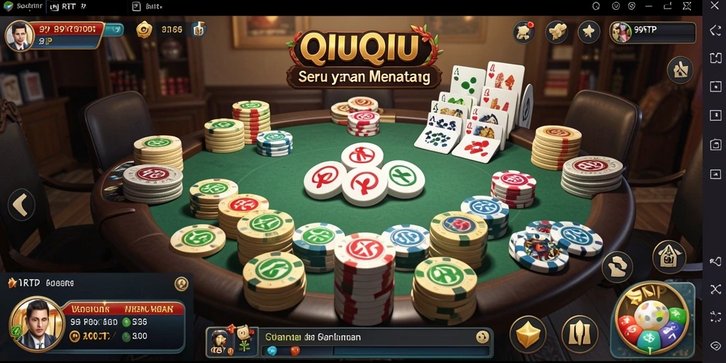 Tampilan gameplay QiuQiu yang seru dan interaktif.
