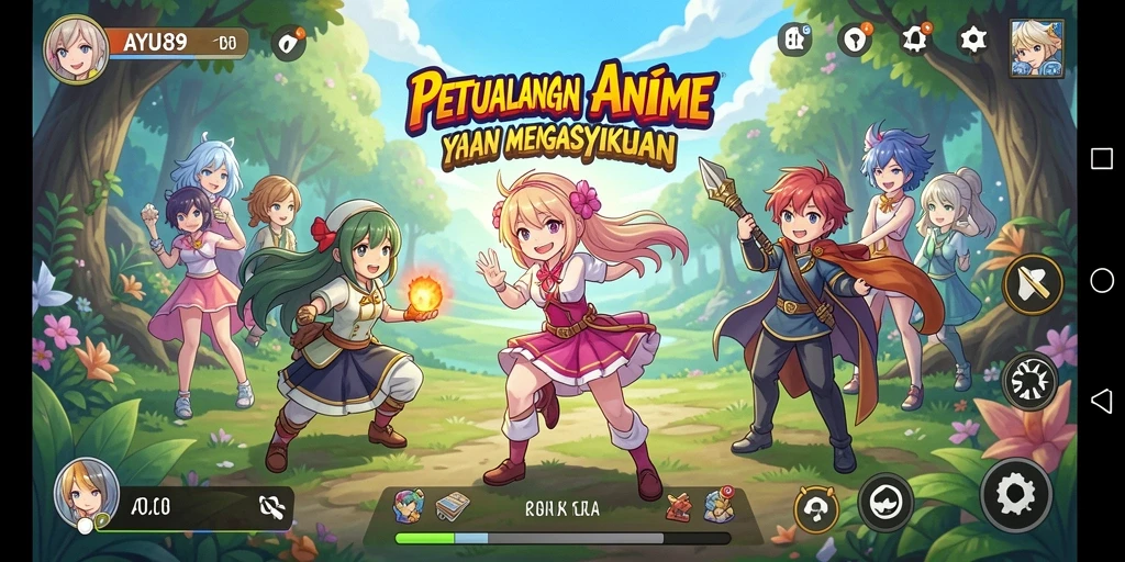 Tampilan gameplay AYU89 dengan karakter Anime yang dinamis.