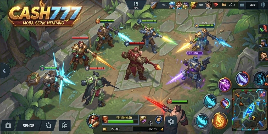 Tampilan gameplay seru dalam CASH777, penuh aksi strategis.