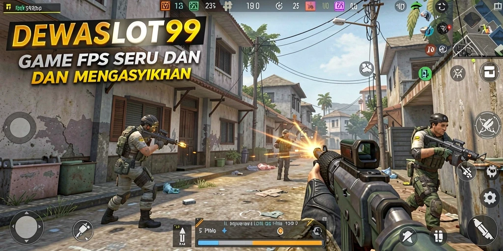 Gambaran gameplay seru DEWASLOT99 dengan aksi FPS intens.