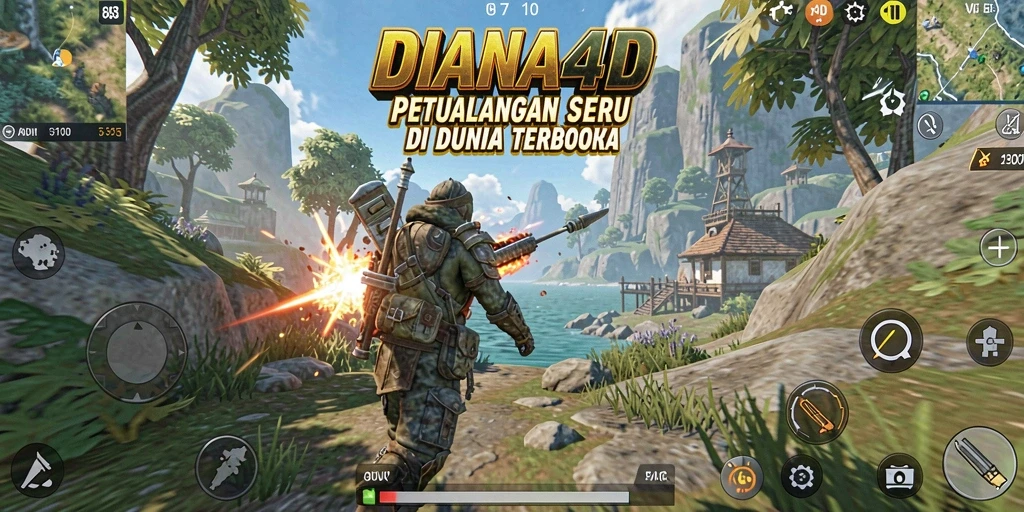 Tampilan gameplay DIANA4D yang menakjubkan di dunia terbuka.