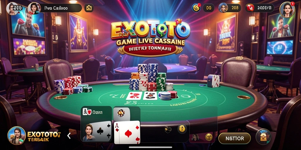 Tampilan menarik dari gameplay Live Casino EXOTOTO yang mendebarkan.