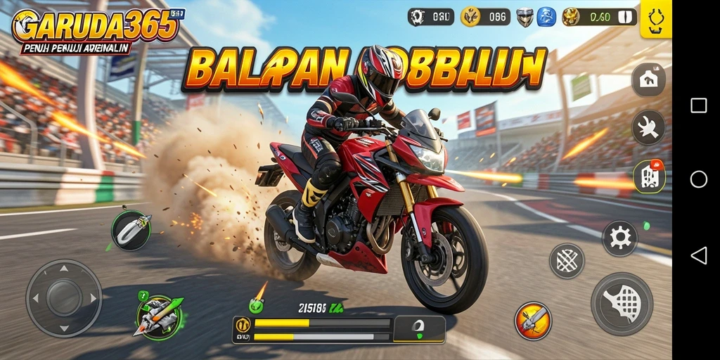 Tangkapan layar dari gameplay balapan motor yang seru.
