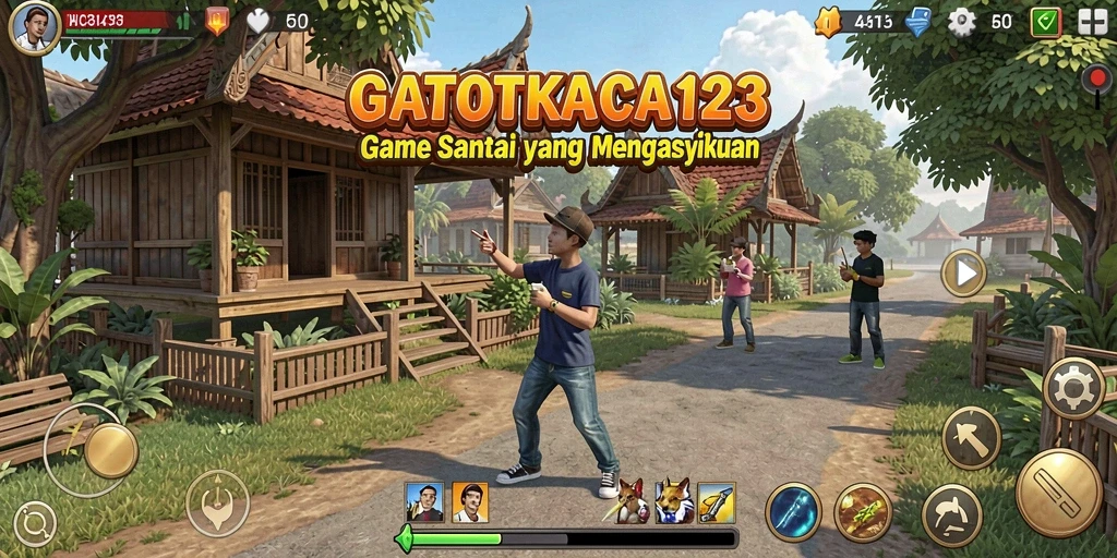 Screenshot GATOTKACA123 menunjukkan gameplay yang ceria dan interaktif.