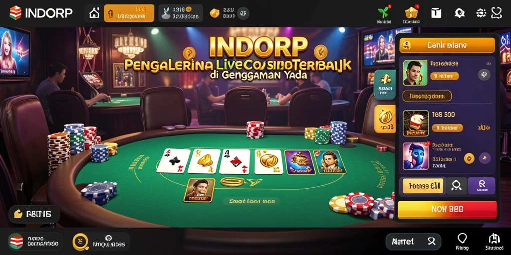 Tampilan gameplay Live Casino di INDORP yang mendebarkan dan interaktif.