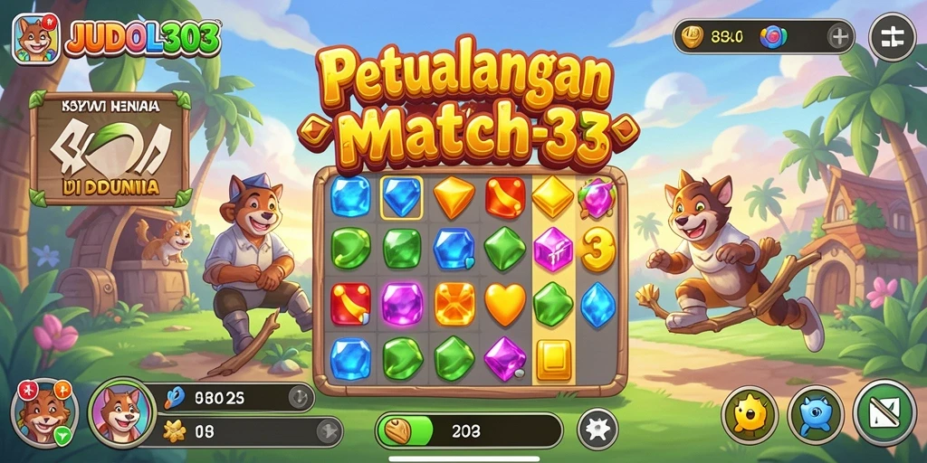 Screenshot permainan <strong>JUDOL303</strong> menunjukkan kombinasi warna cerah dan tantangan seru.