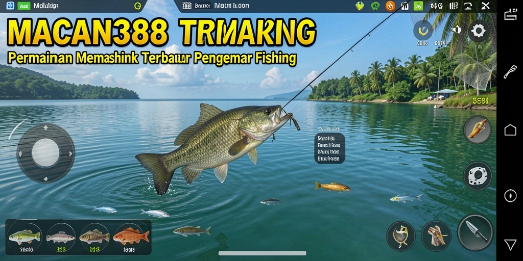 Screenshot yang menampilkan gameplay memancing yang mendebarkan dan realistis.