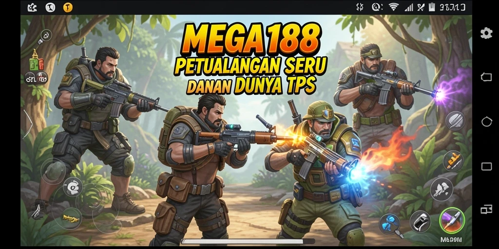 Tangkapan layar utama gameplay MEGA188 dengan aksi seru TPS.