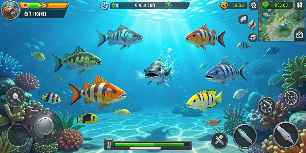 Screenshot RR33 menampilkan aksi seru bermain Tembak Ikan.