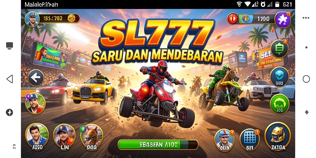 Gameplay SL777 yang seru dengan aksi balapan penuh adrenalin.