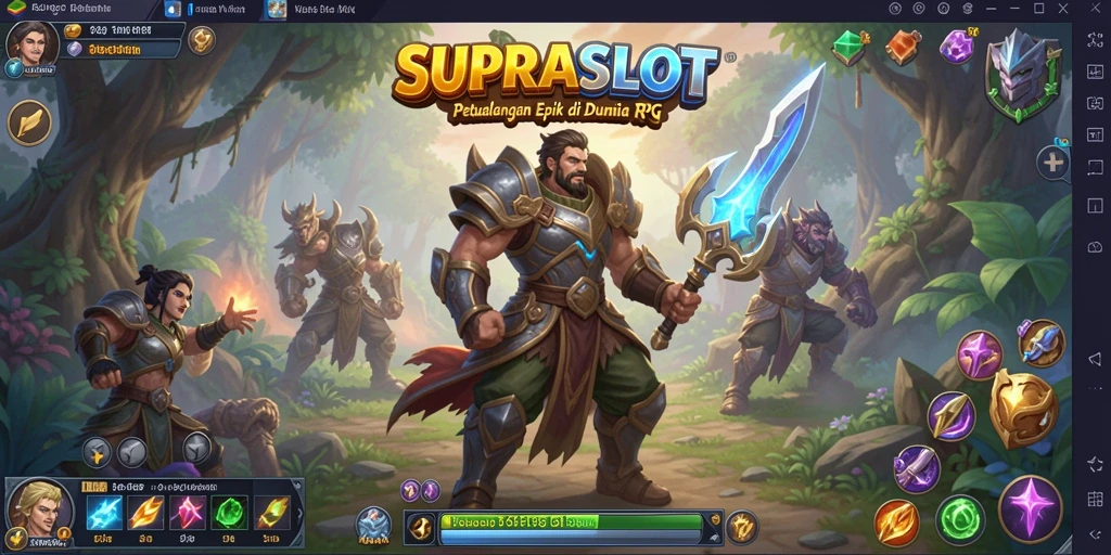 Tampilan aksi seru dalam gameplay RPG SUPRASLOT.
