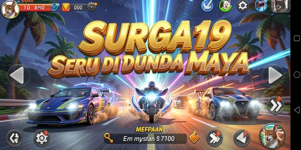 Tampilan seru dari gameplay balapan di SURGA19
